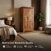 Fidora Solid Wood 2 Door Wardrobe in Teak Finish