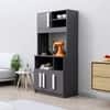Hexa Red Crockery Unit Multipurpose Wooden Cabinet in Slate Grey Colour