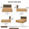 AIAN Diboll Queen Size Hydraulic Storage Bed Walnut