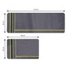 Luxe Home Strip Design Combo Kitchen Runner Mat - Grey (116x36 & 58x36 cm PC-2)