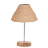 Devansh Beige Jute Table Lamp With  Natural  Wood Base  & Steel Pipe  & Steel Pipe (10X16.25 Inches)-34