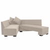 Melo 3 Seater Left Sectional Velvet Sofa Cum Bed in Cream colour