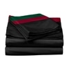 Stoa Paris 300TC UltrSatin Super King Bedsheet with 2 Pillow Covers Satin Super Black, Red Green