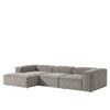 Elegantedge Wood Right Aligned 3-Seater With Upholstery Non Storage Sofa In Grey Colour