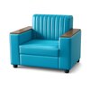 Jayden 1 Seater Sofa In Shine Leatherette Teal Blue Color