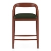 Zen Solid Wood Bar Stool (Honey Finish, Olive Leatherette Colour)