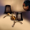 Devansh Metal Electric Wall Light in Gold Colour with Black Shade Count of 2 Lights