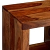 Berlin Sheesham Wood Contemporary Rectangle End Table Side Table In Natural Teak Finish