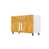 Hexa Red Multipurpose Storage Cabinet With 2 Drawer 2 Door in Frosty White And Giant Wood Colour