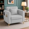 Daraco Velvet 1 Seater Sofa in Grey Color