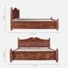 royal Solid Sheesham Wood  King Size Box Storage  Bed In Honey Oak Finish