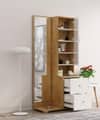 Hexa Red Wooden Dressing Table in Giant Wood and Frosty White Colour