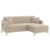 Convil Velvet L Shape 4 Seater Sofa in Cream Color