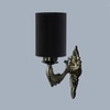 Devansh Metal Electric Wall Light in Antique Gold Colour with Black Shade Count of 1 Light