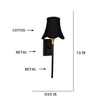 Devansh Metal Electric Wall Light in Black Colour with Black Shade Count of 1 Light