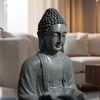 Lotus Buddha Grey Fiber Glass  Indoor Water Fountain