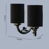 Devansh Metal Electric Wall Light in Antique Gold Colour with Black Shade Count of 2 Lights