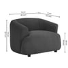 Morgen Boucle Fabric 1 Seater Sofa In  Dark Grey