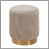 Snuggle Up Spot Velvet Pouf Stool in Beige Colour