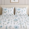 White Floral 400 TC Cotton Flat Single Bed Size Bedsheet With 2 Pillow Cover From Threads