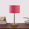 Devansh Pink Jute Table Lamp With  Natural  Wood Base  & Steel Pipe (7X17 Inches)-11