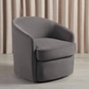Andean Swivel Solid Wood Accentrel Chair in Dark Grey Colour