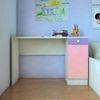Celestia Kids Study Desk with Shuttered Cabinet and Drawer in English Pink Persian Lilac Colour