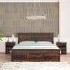 Madhvi Solid Wood King Size Bed In Box Storage Bed In Provincial Teak Finish