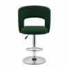 Doe Buck Adjustable Upholstered Bar Stool in Green Colour with Chrome Base