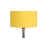 Wesley Yellow cotton table lamp with brown wood base