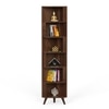 BLUEWUD Veluno Corner Shelf Bookshelf Cabinet Book Rack Organizer with Shelves for Storage D�cor Display Cabinet Floor Standing for Living Room Home Library (Brown Maple)