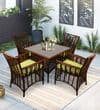 Taree Wicker Table And Chair Set In Brown Dual Tone Finish