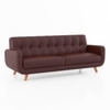 Waverly 3 Seater Leather Sofa in Deep Burgundy Colour