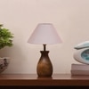 Devansh Grey Cotton Table Lamp With Wood Natural Base (10X12.5 Inches)-30