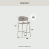 Scandinavian Kory Counter Chair Matte Beige Finish