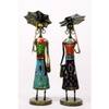 Desert Art Metal Handpainted Umbrella Doll Figurine Set of 2