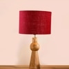 Devansh Maroon Jute Table Lamp With G Wood Natural Base -(7X18.25 Inches)-12