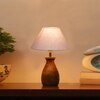 Devansh Grey Cotton Table Lamp With Wood Natural Base (10X12.5 Inches)-30