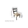 Newport wood Dining Chair in Beige Mossy Fabric Cushioning with DARK WALNUT FINISH