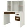 Tiara Study Desk with 3 Drawers and Built In Bookshelf in Ivory Coffee Walnut Colour