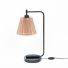 Bond Black Metal Study Table Lamp With Beige Pleated Shade