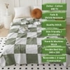 Iris White & Green Checkered Cotton Double Bed Dohar Reversible 2 Layer Size 240 X 220 Cms