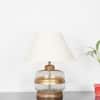 VARELLO Clear Glass Table Lamp with Gold Accent and Wood Base