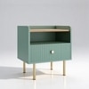 Verdeluxe Wood Side Table in Green Colour