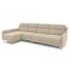 Cinnaro Velvet RHS Sectional Sofa in Cream Color