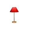 Red cotton with Metal Gold Table Lamp