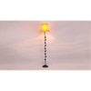 Conor Yellow Fabric Floor Lamp with Black Iron Base
