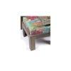 Blane Sheesham Wood 4 Seater Coffee Table Set In Antique Grey Finish Floral Print Green Kantha Cushion