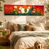 Modern Pichwai Kamdhenu Cow Canvas Wall Art 12 x 46 Inch