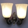 Devansh Metal Electric Wall Light in Antique gold Colour with White Shade Count of 2 Lights